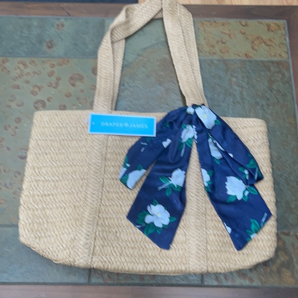 Draper James Everyday Straw Bag Shoulder Tote NWT - Picture 1 of 9